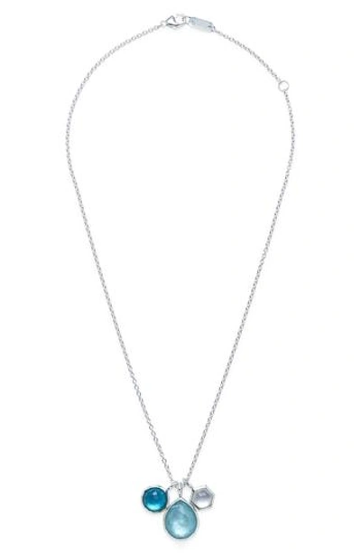 Shop Ippolita 'rock Candy - Wonderland' Semiprecious Stone Triple Pendant Necklace In Blue/ Mop