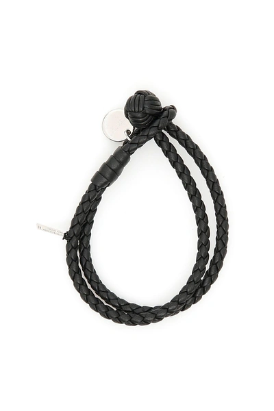 Shop Bottega Veneta Woven Nappa Bracelet In Nero-neronero