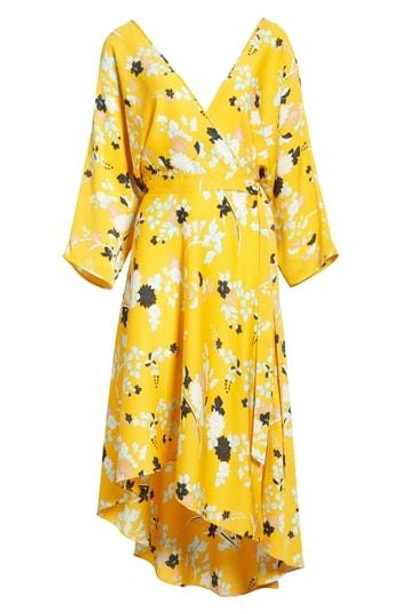 Shop Diane Von Furstenberg Silk Asymmetrical Wrap Dress In Walden Marigold