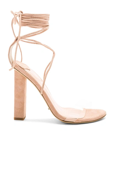 Shop Tony Bianco Kendall Heel In Clear Vinalyte & Blush Kid Suede