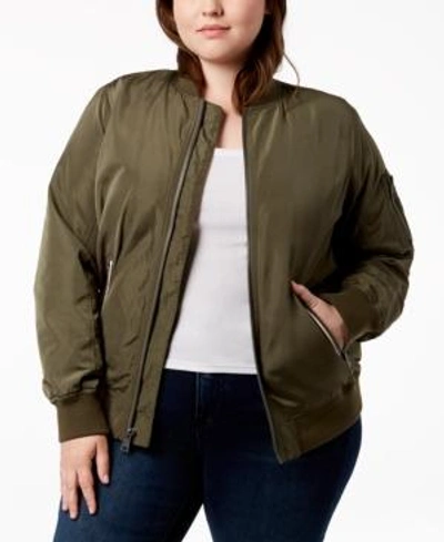 Shop Levi's Trendy Plus Size Melanie Bomber Jacket In Army Green