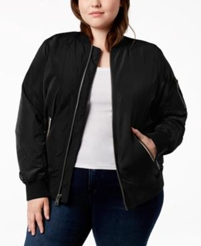 Shop Levi's Trendy Plus Size Melanie Bomber Jacket In Black