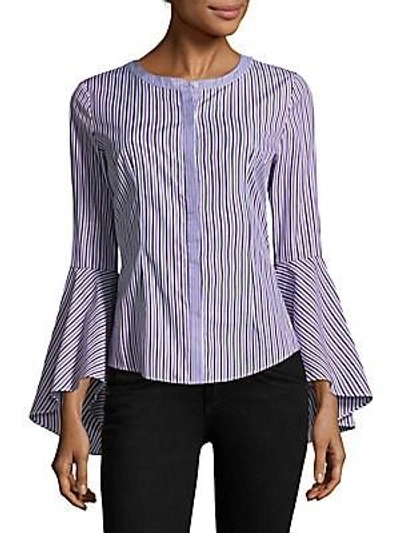 Shop Milly Michelle Cotton Blouse In Violet