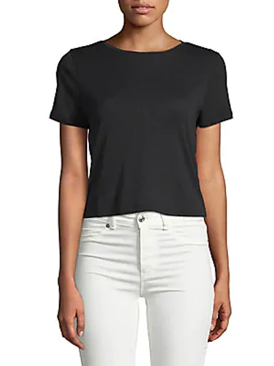 Shop Alice And Olivia Cindy Cropped Tee In Black