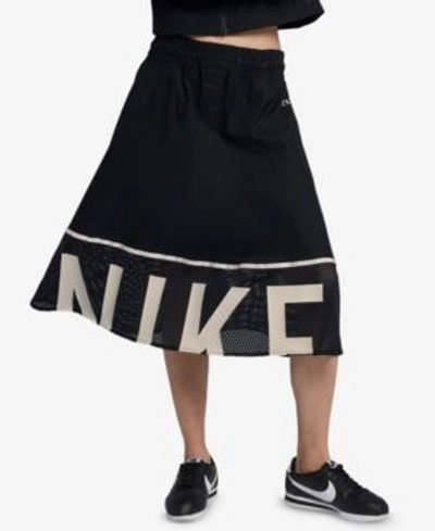 Shop Nike Sportswear Dri-fit Skirt In Black/light Bone