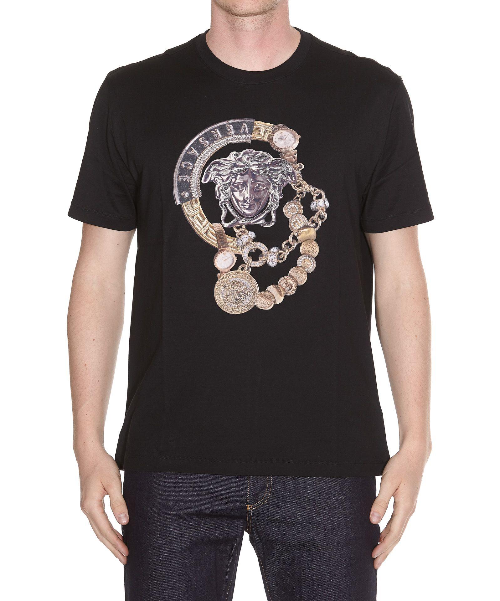 Versace Medusa Chain T-shirt In Black | ModeSens
