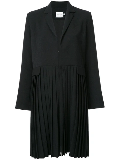 Shop Co-mun Pleated Coat - Black