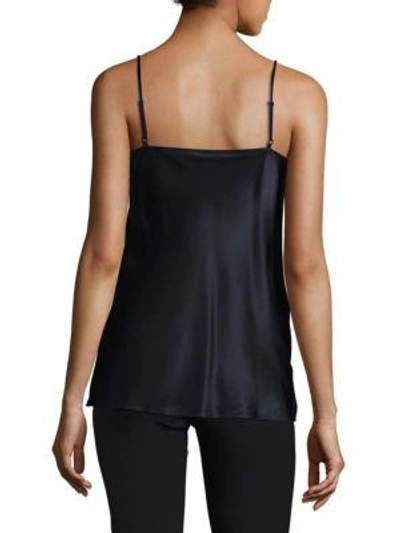 Shop Lafayette 148 Beaded Lace Silk Camisole In Ink
