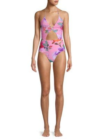 Shop 6 Shore Road Divine One-piece Cutout Swimsuit In Hot Coral