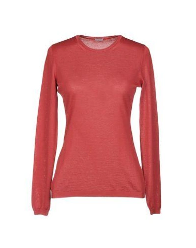 Shop Malo Sweaters In Brick Red
