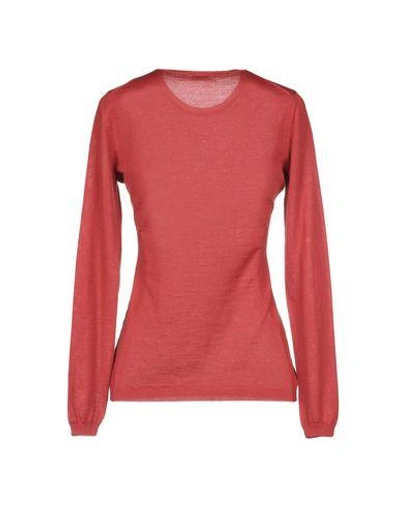 Shop Malo Sweaters In Brick Red