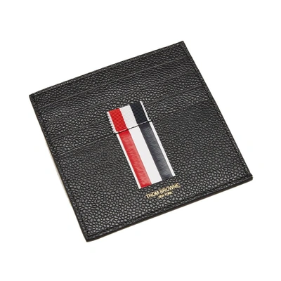 Shop Thom Browne Double Sided Stripe Card Holder In Black