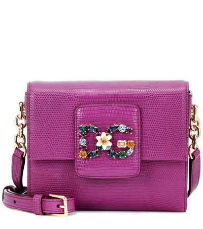 Shop Dolce & Gabbana Dg Millennials Mini Leather Shoulder Bag In Purple