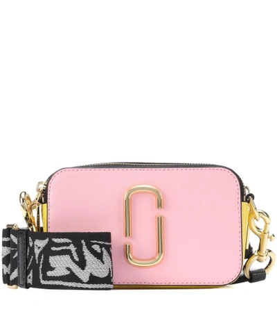 Shop Marc Jacobs Snapshot Small Leather Camera Bag In Pink