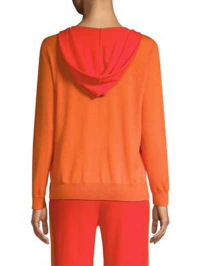 Shop Escada Sport Simbio Virgin Wool Hoodie In Bright