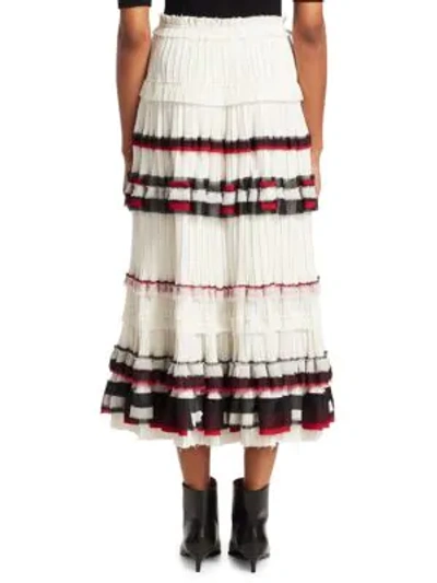 Shop 3.1 Phillip Lim / フィリップ リム Pleated Striped Midi Skirt In Off White