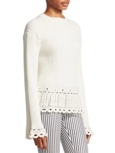 Shop Derek Lam 10 Crosby Crochet Pullover In White