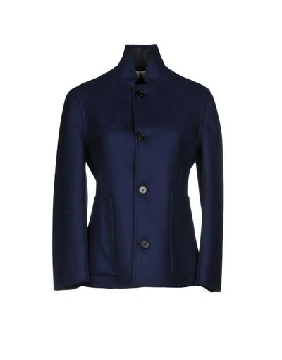 Shop Marni Coats In Dark Blue