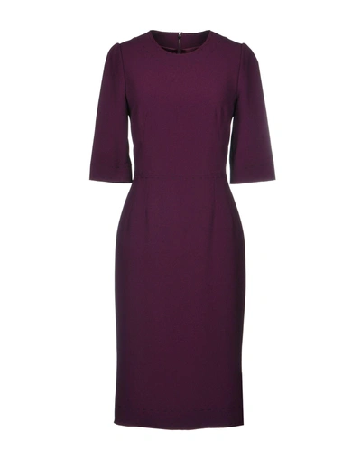 Shop Dolce & Gabbana Woman Midi Dress Purple Size 10 Viscose, Acetate, Elastane