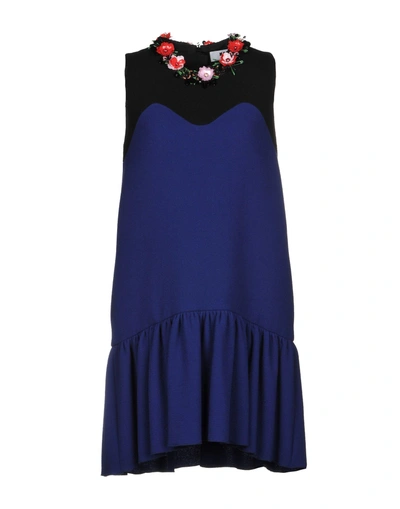 Shop Msgm Short Dress In Blue