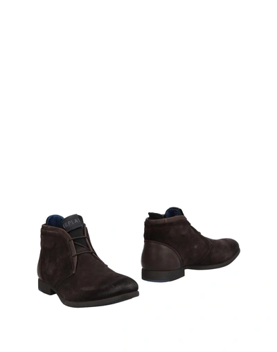 Shop Replay Boots In Dark Brown