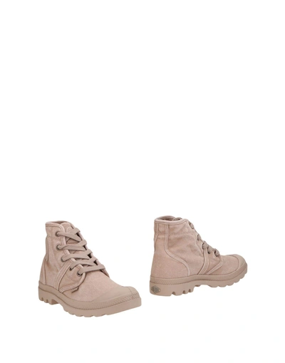 Shop Palladium Ankle Boots In Dove Grey