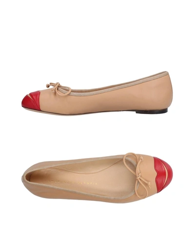 Shop Charlotte Olympia Woman Ballet Flats Beige Size 6.5 Leather