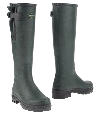Shop Le Chameau Boots In Dark Green