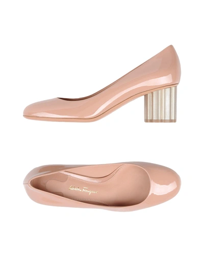 Shop Ferragamo Woman Pumps Pink Size 11 Calfskin