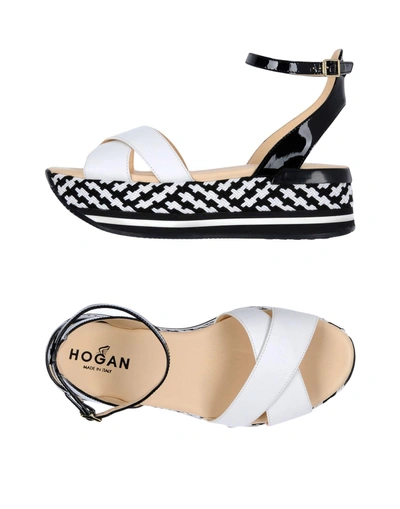 Shop Hogan Sandals In White