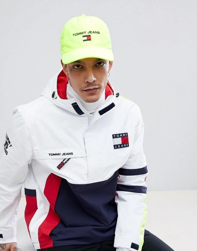 Tommy Jeans 90s Sailing Capsule Flag Logo Soft Baseball In Neon Yellow - |