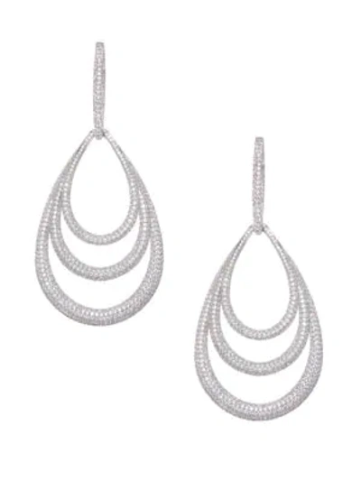 Shop Adriana Orsini Women's Cubic Zirconia Lobe Drop Earrings In Silver