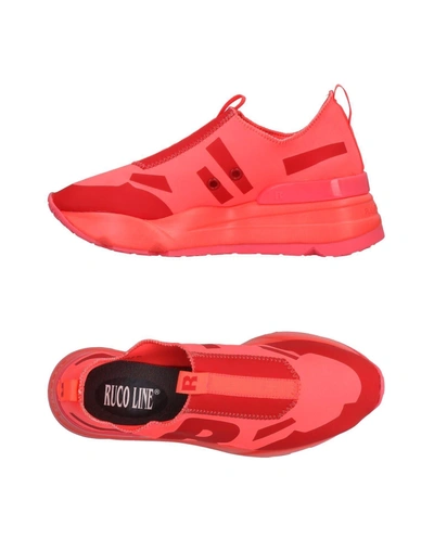 Shop Ruco Line Sneakers In Coral