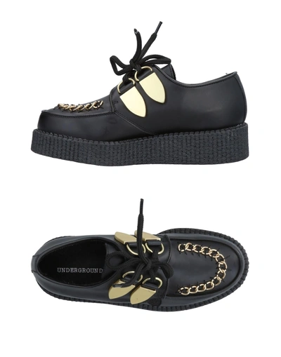 Shop Underground Lace-up Shoes In Black