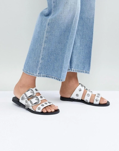 Shop Sol Sana Eastwood White Slides - White