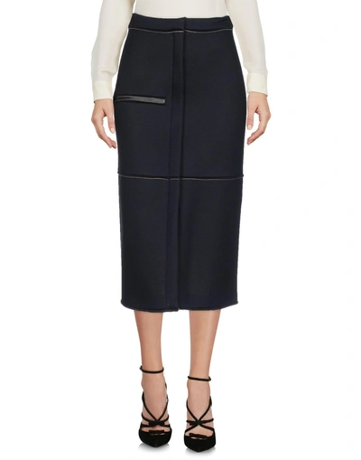 Shop Aglini Midi Skirts In Dark Blue