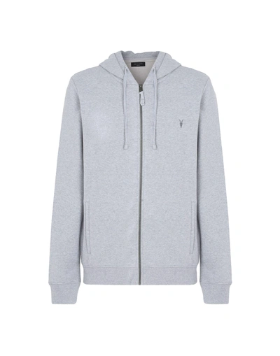 Shop Allsaints Hooded Sweatshirt In Light Grey