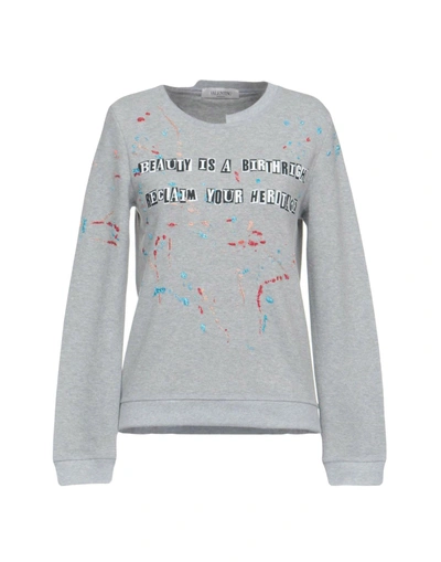 Shop Valentino Sweatshirt In Light Grey