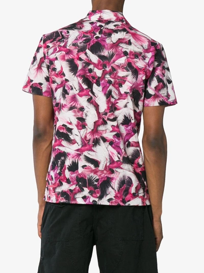 Shop Orlebar Brown Travis Birds Of Paradise Print Cotton Linen-blend Shirt In Pink/purple