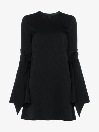 Shop Ellery Thelma Tie Sleeve Mini Dress In Black