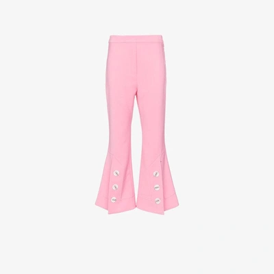 Shop Ellery Fourth Element Flared Trousers In Pink/purple