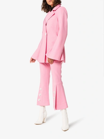 Shop Ellery Fourth Element Flared Trousers In Pink/purple