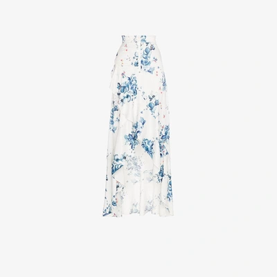 Shop Off-white X Browns Floral Print Maxi Ruffle Skirt