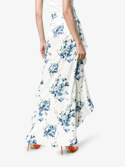 Shop Off-white X Browns Floral Print Maxi Ruffle Skirt