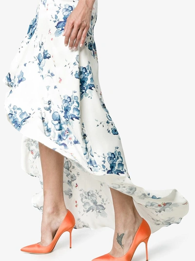 Shop Off-white X Browns Floral Print Maxi Ruffle Skirt