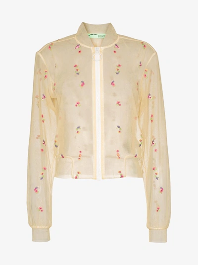 Shop Off-white X Browns Capsule Floral Bomber Jacket In Nude/neutrals