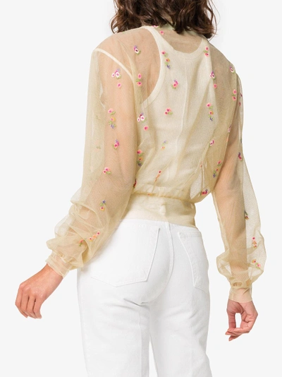 Shop Off-white X Browns Capsule Floral Bomber Jacket In Nude/neutrals