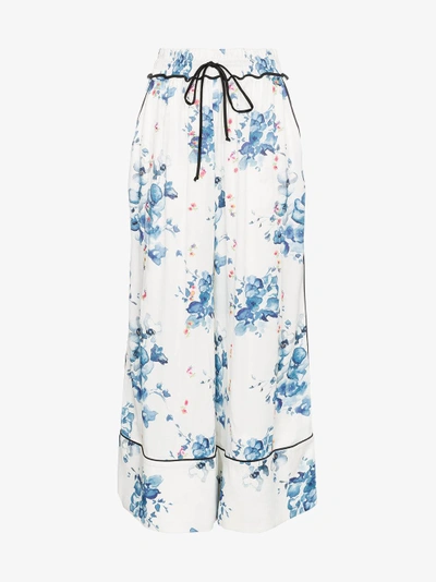 Shop Off-white X Browns Floral Print Wide-leg Pyjama Trousers