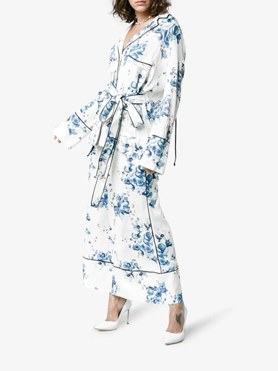 Shop Off-white X Browns Floral Print Wide-leg Pyjama Trousers