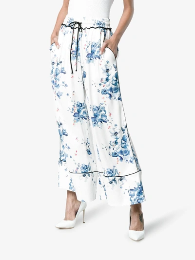 Shop Off-white X Browns Floral Print Wide-leg Pyjama Trousers